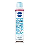 NIVEA Trockenshampoo Fresh & Mild (200 ml), extra mildes Trockenshampoo Spray für dunkle Haartöne mit angenehmem Duft, Trockenhaarshampoo für sofortige Frische