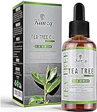 Kanzy Teebaumöl Bio Naturrein 60ml mit Pipette Kaltgepresst Tea Tree Oil für Gesicht, Haut, und Nagel Anti Pickel, Akne Öl, Acne Serum gegen Unreine Haut Ätherische Öle für Diffuser